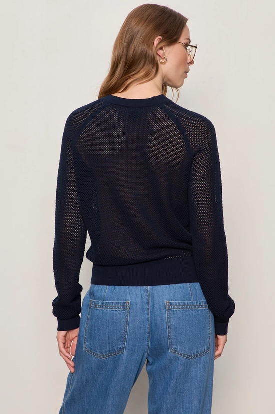 Soleil Open Stitch Sweater - Navy
