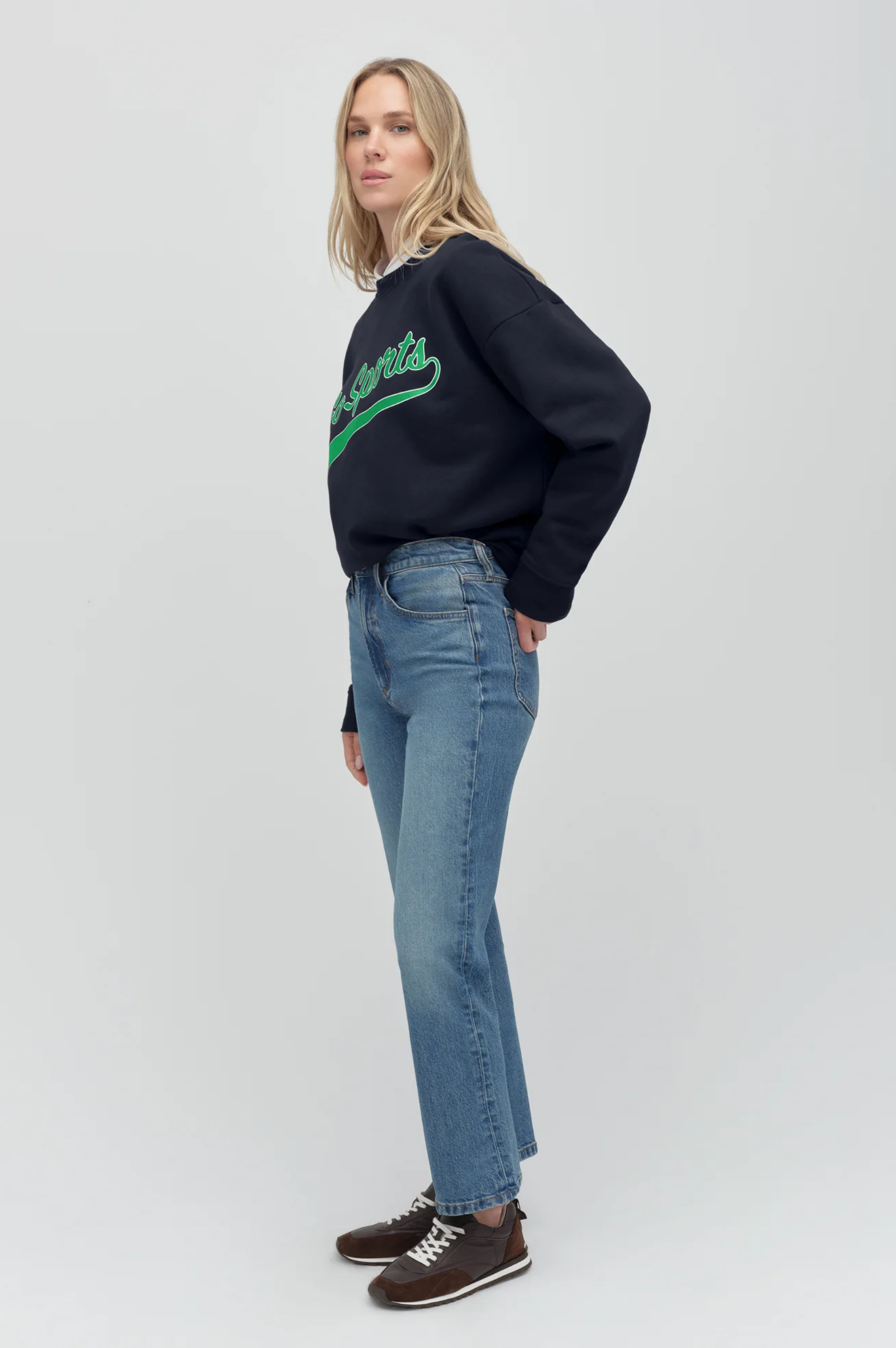 The Go Sports Sweatshirt - Navy/Green/White