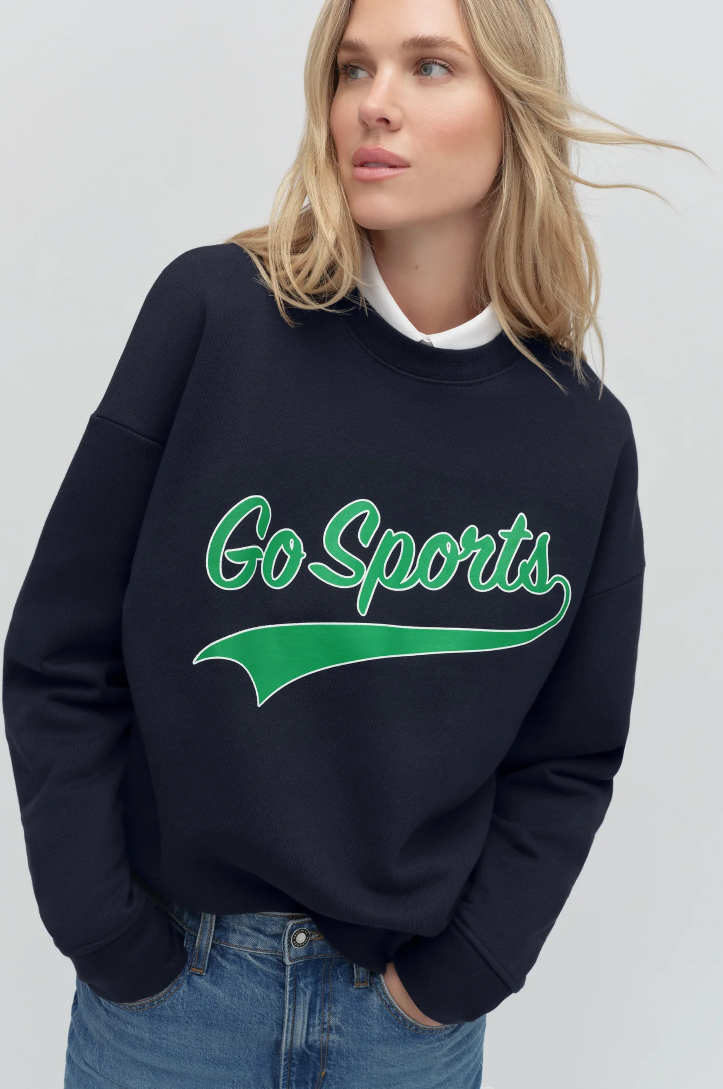 The Go Sports Sweatshirt - Navy/Green/White