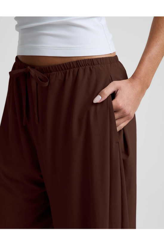 Solstice Drawstring Wide Leg Pant 29 - Iced Mocha