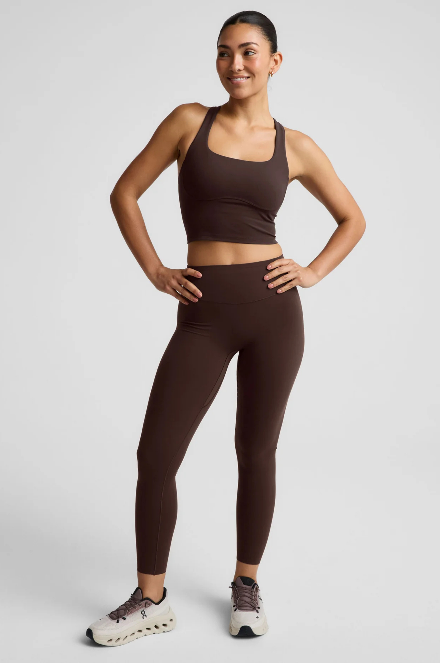 Glowzone Medium Impact Cropped Tank - Cocoa Plum
