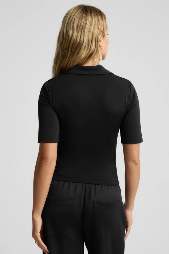 Sport Active V-Neck Polo - Black