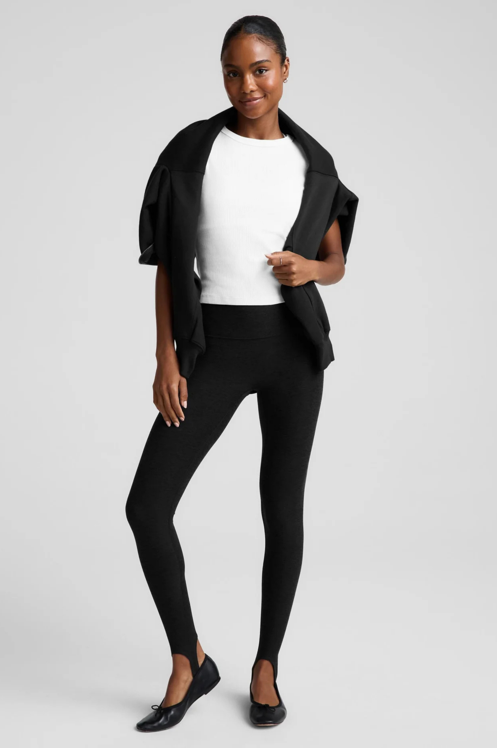 Spacedye Stirrup High Waisted Midi Legging - Darkest Night