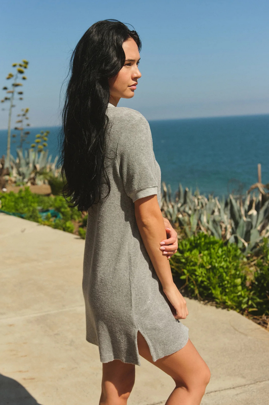 Polo Dress - Heather Grey