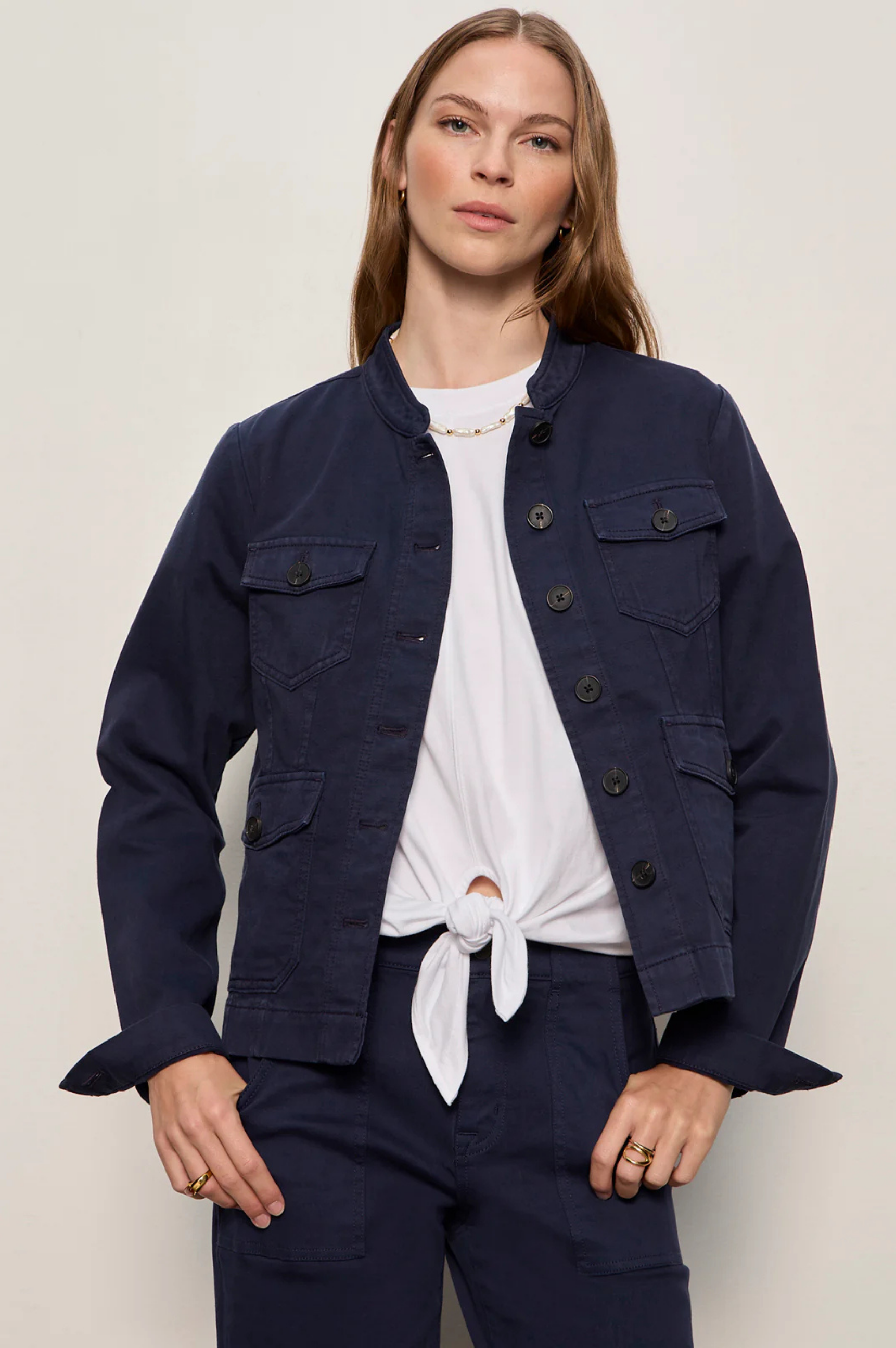 Ames Military Jacket - Navy Blazer