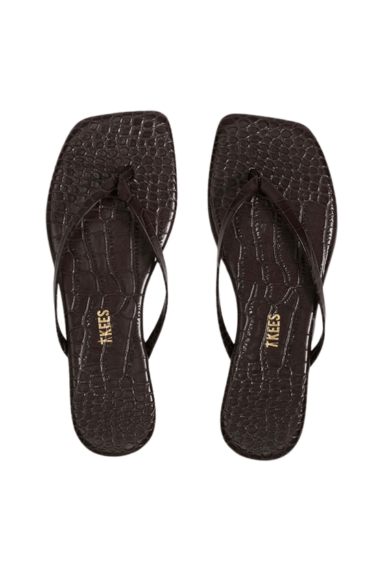 Square Toe Lily Croc - Carob