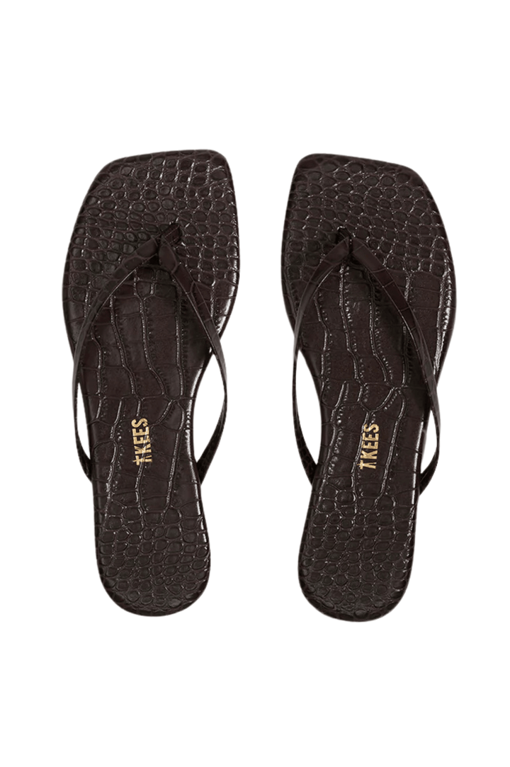 Square Toe Lily Croc - Carob