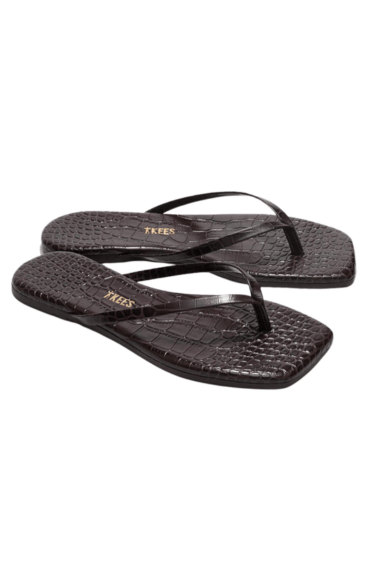 Square Toe Lily Croc - Carob
