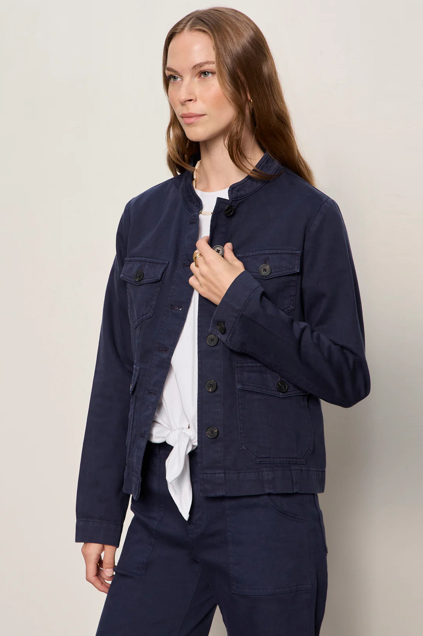 Ames Military Jacket - Navy Blazer