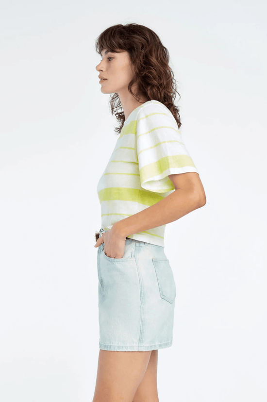 The Joanne Top - Green Tea Stripe