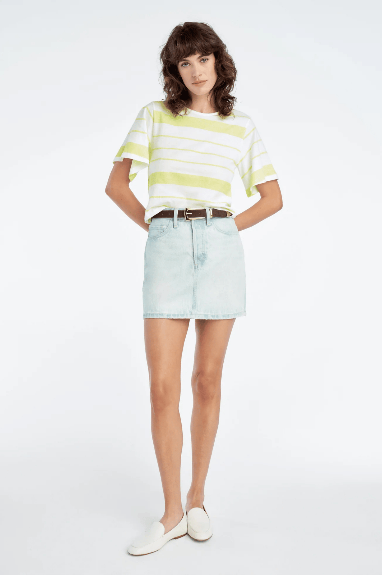 The Joanne Top - Green Tea Stripe