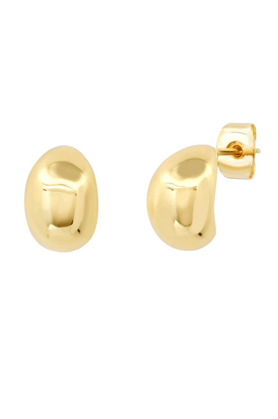 Gold Teardrop Curved Huggies