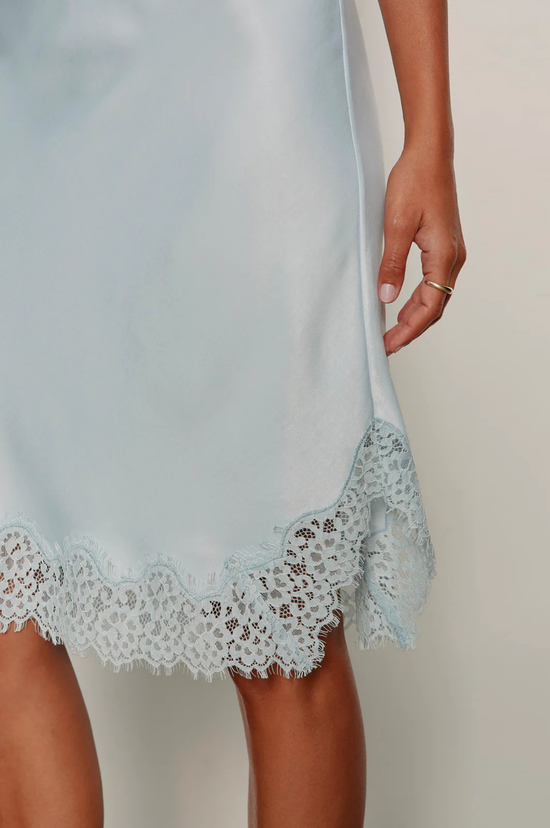 Effortless Lace Slip Skirt - Blue Aura