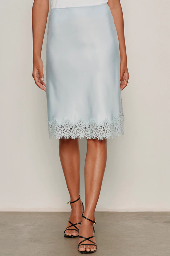 Effortless Lace Slip Skirt - Blue Aura