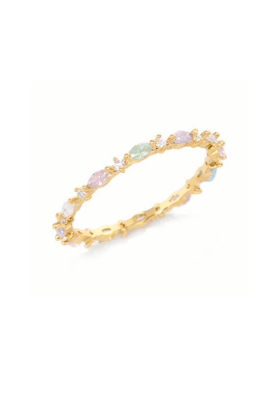Multi Pastel and Oval CZ Ring