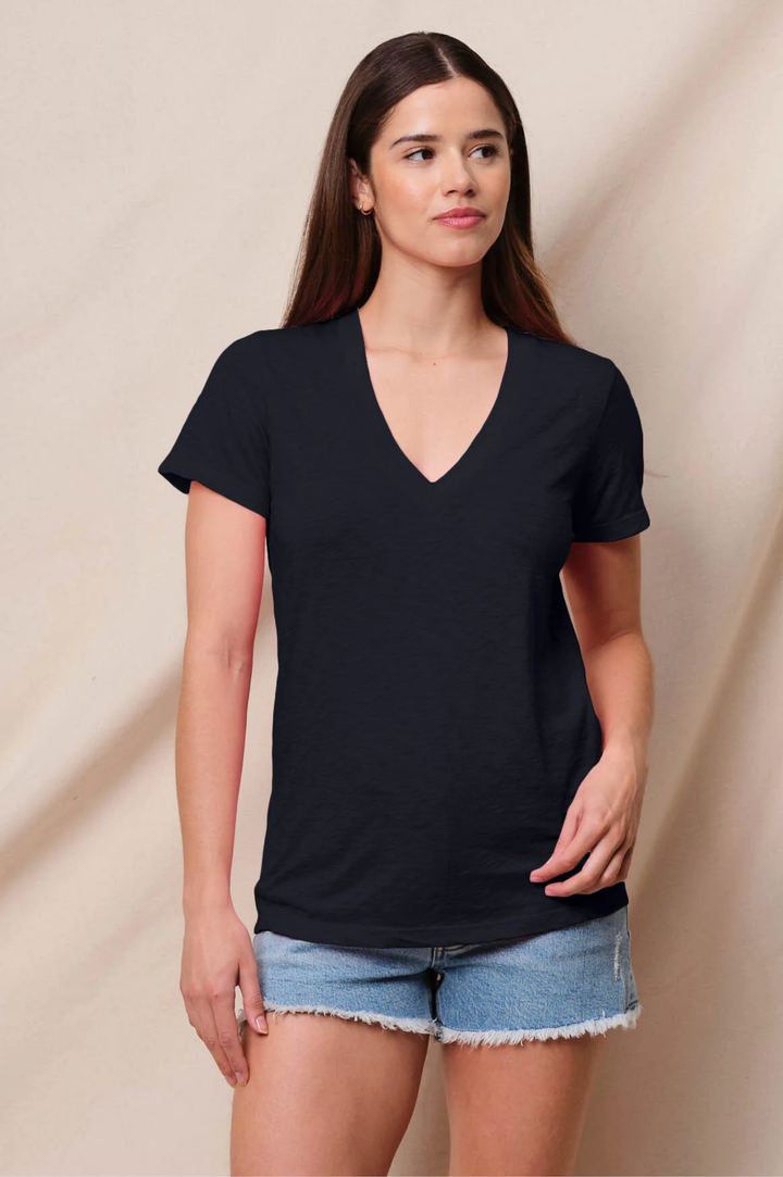 Deep V-Neck Tee - Deep Navy