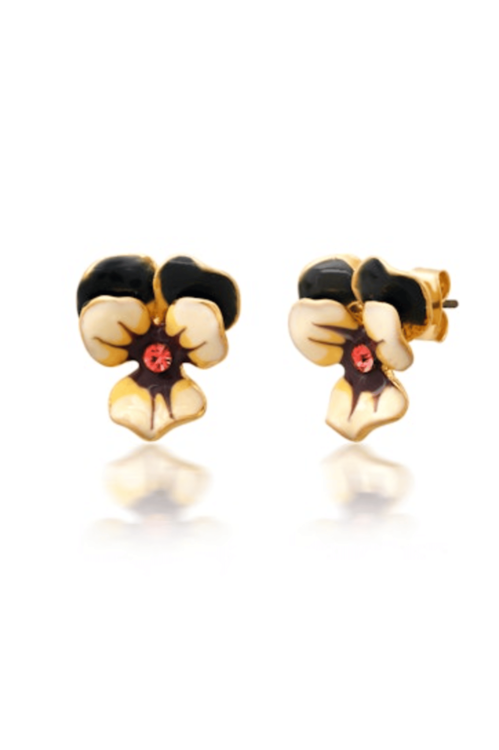 Enamel Pansy Studs
