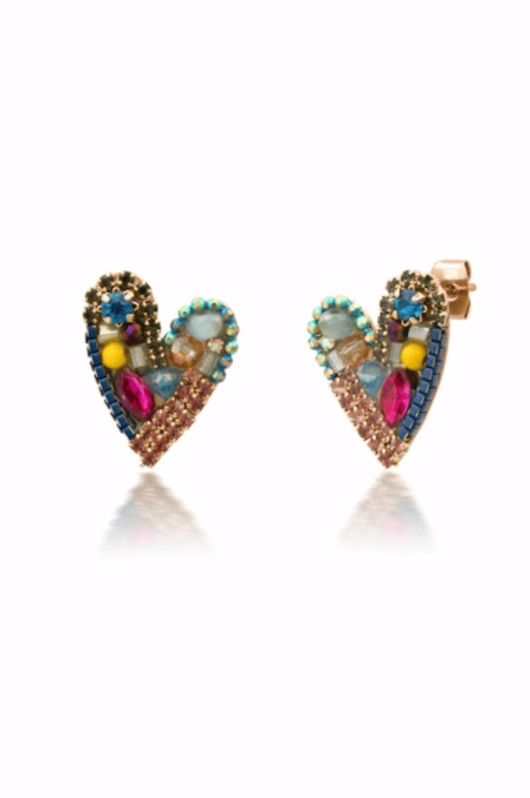 Mixed Media Heart Studs