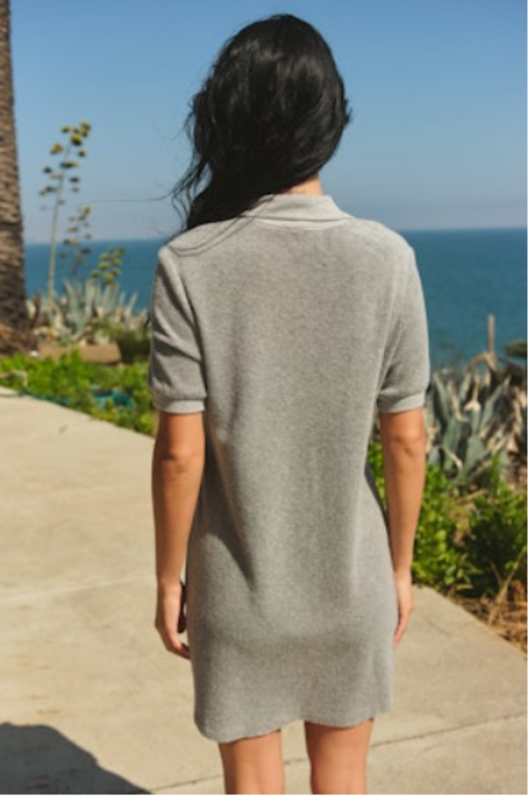 Polo Dress - Heather Grey