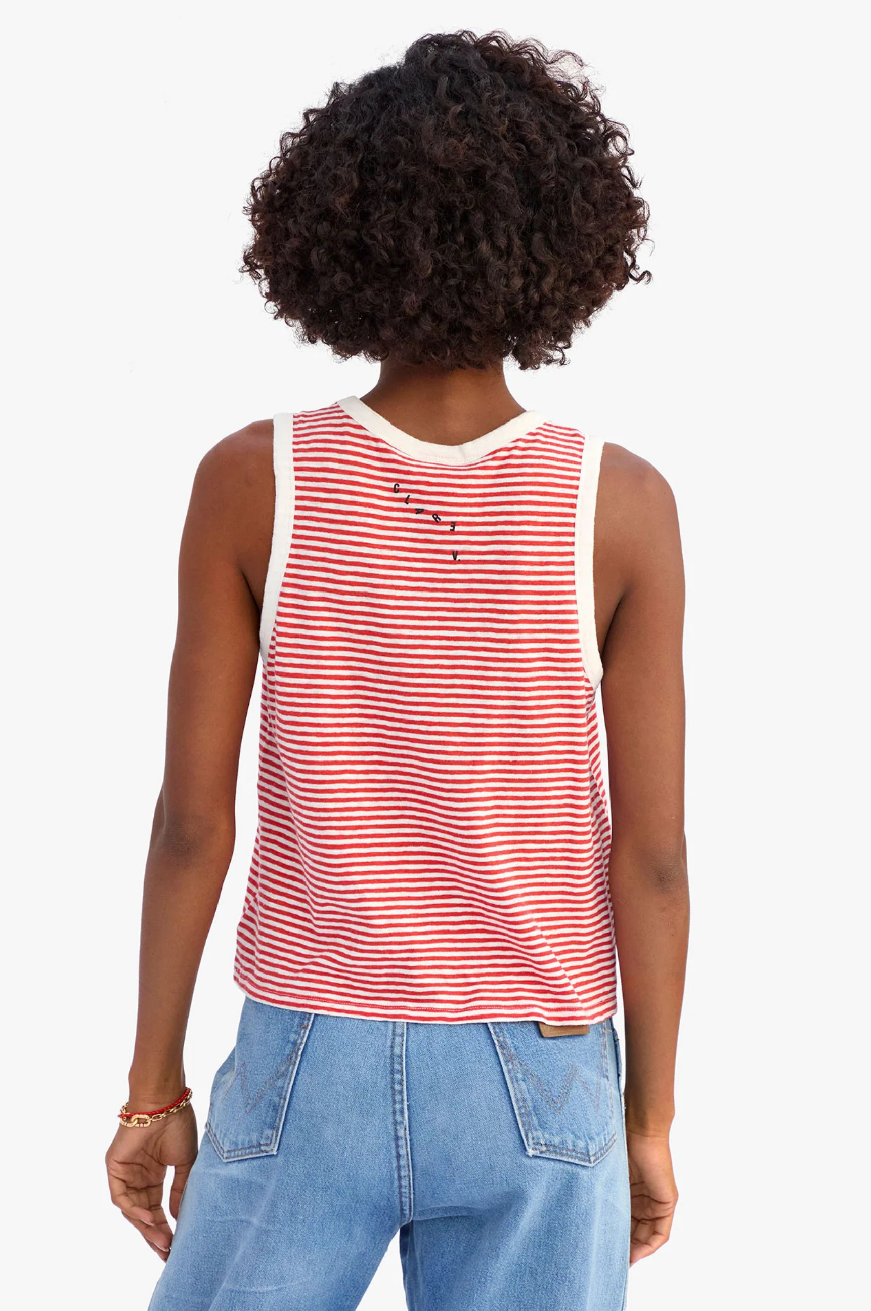 Camp Fit Tank - Bright Poppy & Cream