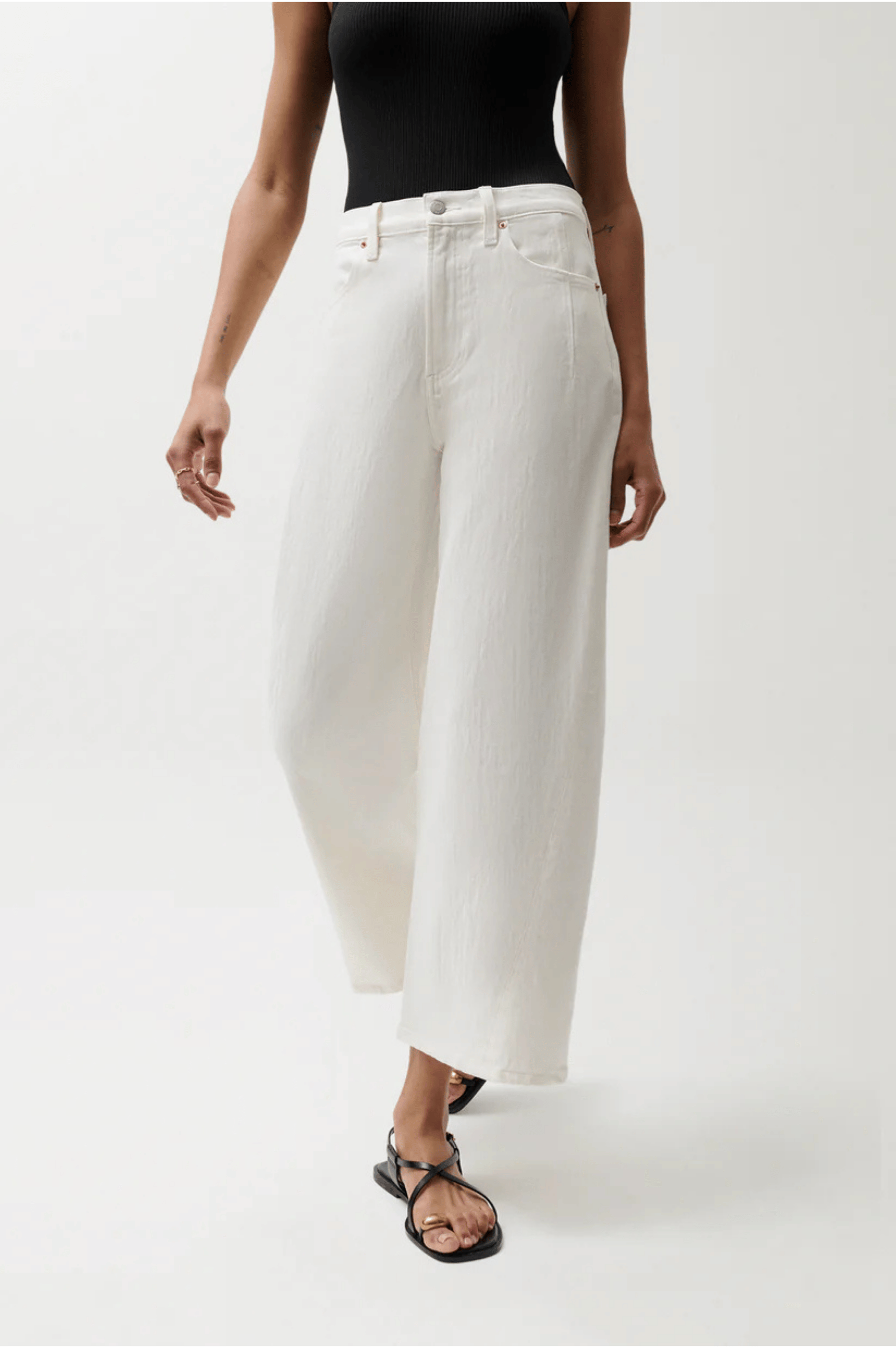 Kyra High Rise Bowed Ankle - Antique White