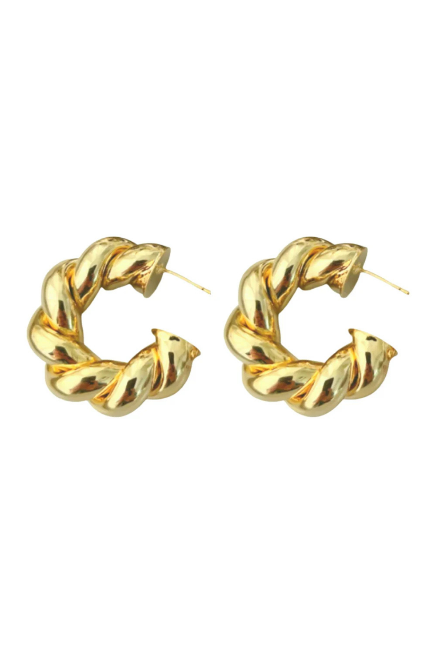 Coiled Gold Hoops