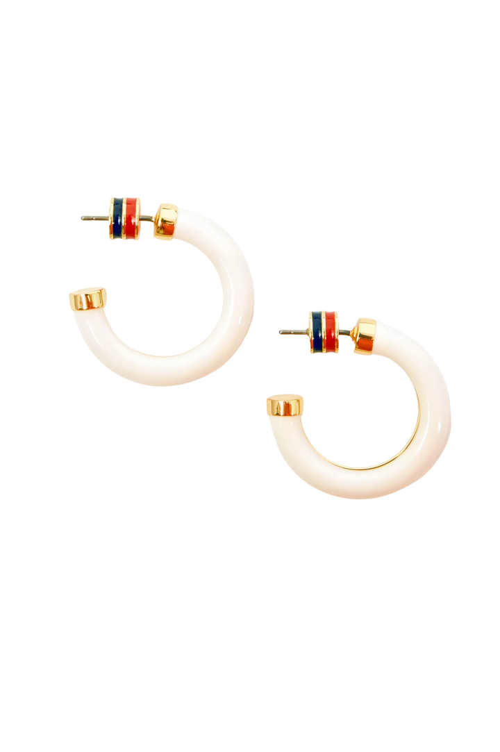 Le Tube Hoop Earrings - Cream
