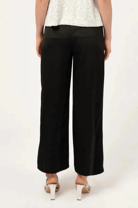 Lucia Pleat Front Wide Leg Trousers - Black