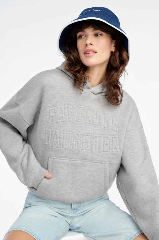 The Collegiate Embossed Hoodie - Heather Grey