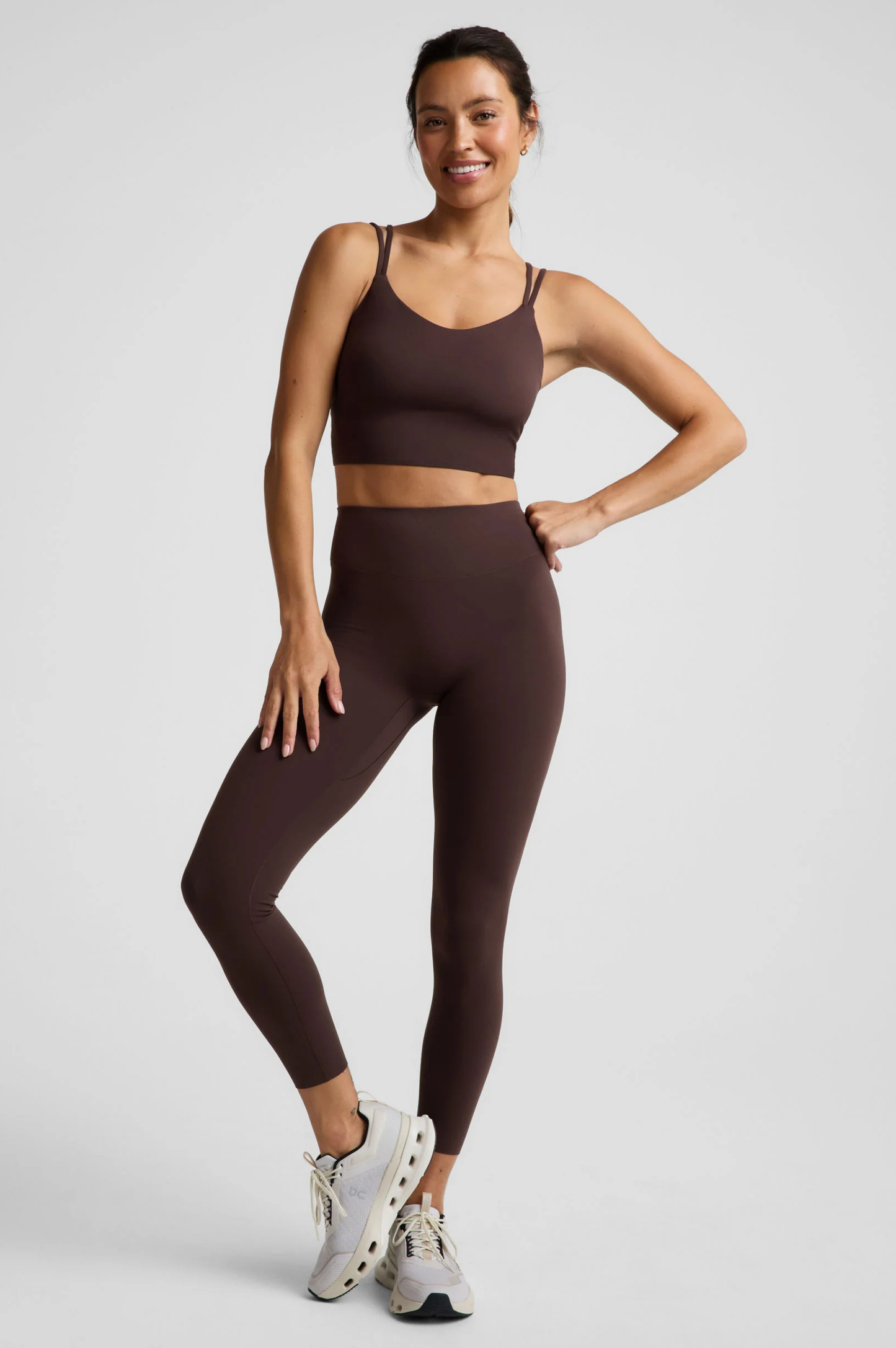 Glowzone High Waisted Midi Legging - Cocoa Plum