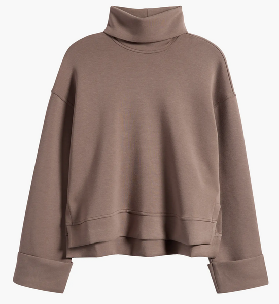 Air Essentials Cropped Turtleneck - Mineral