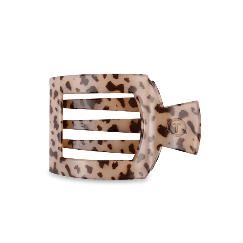 Medium Flat Square Hair Clip - Blonde Tortoise