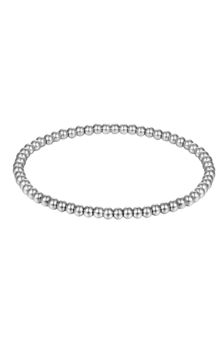 Stainless Steel Ball Stretch Bracelets - 6mm - Silver