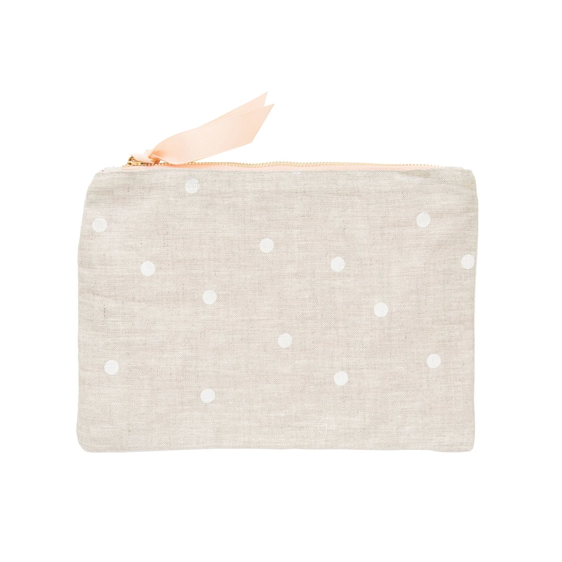 Large Pouch - Flax Dot