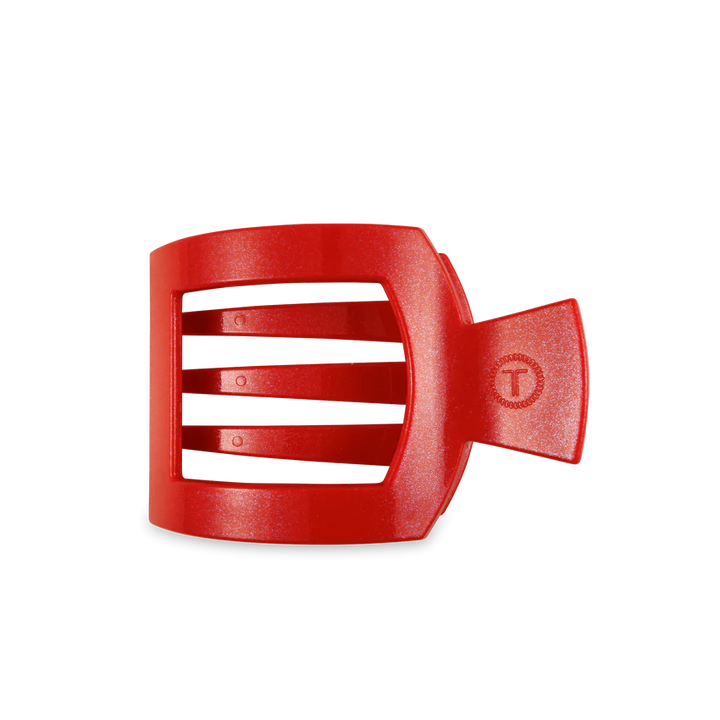 Medium Flat Square Hair Clip - Rudolph Red